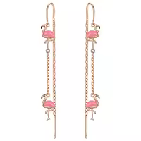 wholesale 925 Sterling Silver Flamingo Drop Earrings Pink Gift for Her-Flamingos