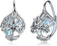 wholesale 925 Sterling Silver Birthstone Tree of Life Leverback Earrings for Women Teens-F-June.