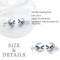 wholesale 925 Sterling Silver Crescent Moon Dragonfly Stud Earrings Wholesale With Blue Enamel Wings-0-3