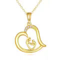 wholesale 14K Gold Heart Shaped Family Pendant Necklaces Wholesale for Sisters and Moms - Mothers' Day & Birthdays Gifts-0-0