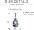 wholesale Sterling Silver Abalone Lotus Sunflower Hummingbird Teardrop Necklace-0-4