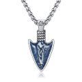 wholesale 925 Sterling Silver Arrowhead Pendant Necklace Blue Sandstone Viking Valknut Celtic Knot-0-0