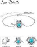 wholesale 925 Sterling Silver Turquoise Owl Charm Bracelet for Women-0-2