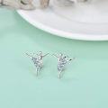 wholesale 925 Sterling Silver Austrian Birthstone Crystal Ballerina Earrings Ballet Recital Gift-0-3
