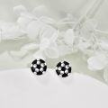 wholesale 925 Sterling Silver Soccer Ball Stud Earrings Sporty Fashion s for Women and Girls-0-2