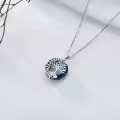 TOUPOP Sterling Silver Crystal Tree Of Life Celtic Knot Moon Pendant Necklace-0-5