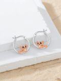 wholesale 925 Sterling Silver Rose Gold Axolotl Huggie Hoop Earrings for Women-0-1