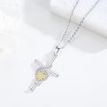 wholesale 925 Sterling Silver Cross Heart Flower Pendant Necklace for Women Girls Gifts-0-1