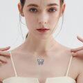 wholesale 925 Sterling Silver Skull & Moonstone Butterfly Pendant Necklace for Women-0-5