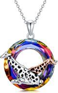 wholesale TOUPOP Giraffe Necklace For Women 925 Sterling Silver Giraffe Necklace Crystal Necklace Double Giraffe Jewelry Gift For Women Wife Girlfriend Mom Daughter Birthday Mother's Day Christmas Gift -0-0