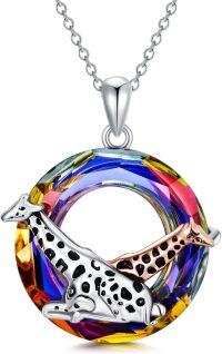 wholesale TOUPOP Giraffe Necklace For Women 925 Sterling Silver Giraffe Necklace Crystal Necklace Double Giraffe Jewelry Gift For Women Wife Girlfriend Mom Daughter Birthday Mother's Day Christmas Gift -undefined