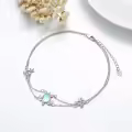 TOUPOP 925 Sterling Silver Sea Turtle Dolphin Mermaid Anklet Ocean Jewelry-0-2