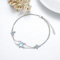 TOUPOP 925 Sterling Silver Sea Turtle Dolphin Mermaid Anklet Ocean Jewelry-0-2