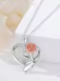wholesale 925 Sterling Silver & 925 Sterling Silver with Yellow Gold Plating Daisy Flower Pendant Necklaces Wholesale for Women Girls s - F-G Color Cubic Zirconias and I1-I2 Clarity-0-4