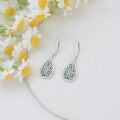 wholesale 925 Sterling Silver with Abalone Shell Lotus Flower Teardrop Dangle Earrings for Women-0-3