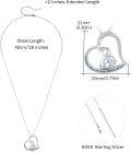 wholesale 925 Sterling Silver Heart Necklace with Bunny and Cub Pendant Gift for Women-0-5
