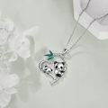 wholesale 925 Sterling Silver Panda Bamboo Pendant Necklace for Women-0-3