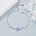wholesale 925 Sterling Silver Blue Opal Sea Turtle & Starfish Charm Anklet for Women Girls Beach  7 Adjustable Chain Length-0-2