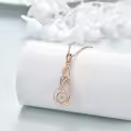 wholesale 925 Sterling Silver Celtic Knot Infinity Necklace Wholesale with Yellow Jade Stone - Faith Jewelry-0-7