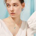 wholesale 925 Sterling Silver Blue Moonstone Mermaid Pendant Necklaces for Women Ocean Beach s-0-2