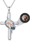 wholesale 925 Sterling Silver 925 Customizable Photo Projection Infinity Love Mom Cross Pendant Necklace for Women and Girls-0-0