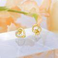 wholesale 14K Gold CZ Pearl Star Heart Stud Earrings for Women Mother's Day Gifts-0-4