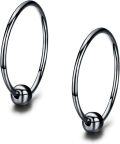 wholesale 925 Sterling Silver Ball Bead Huggie Hoop Earrings for Women Gold/Black/Rose Hypoallergenic Mini Tiny Small Ear Piercing Helix Nose Sleeper Jewelry-0-5