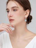 wholesale 925 Sterling Silver Round Moonstone Celtic Knot Drop Earrings White Gold Plated-0-2