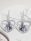 TOUPOP Sterling Silver & Stone Nightmare Skull Heart Earrings-0-3
