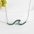 wholesale 925 Sterling Silver Wave Pendant Necklace Wholesale In Rose Gold Tone For Women Fashionable Minimalist Jewelry-0-40