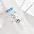 wholesale 925 Sterling Silver Round Floral Locket Pendant Chain Necklace for Ashes Memory Keepsake s for Women and Girls-0-4