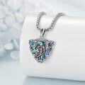 wholesale 925 Sterling Silver Tri Force Shield Pendant with Saint Michael and Abalone Shell Design Necklace-0-2