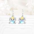 wholesale 925 Sterling Silver Crab Moonstone Drop Earrings with Star Charm for Women Girls Gift-0-6