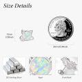 wholesale 925 Sterling Silver Cat Opal Stud Earrings with Cubic Zirconia - Hypoallergenic Gift for Women-0-2