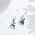 wholesale 925 Sterling Silver Violin Shape Abalone Shell Inlay Leverback Dangle Drop Earrings for Women-0-1