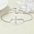 wholesale 925 Sterling Silver Origami Cross Charm Chain Bracelet s for Women and Girls-0-3