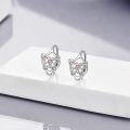 wholesale 925 Sterling Silver Celtic Knot Butterfly Leverback Dangle Drop Earrings with Rose Gold Accents-0-1