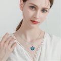 wholesale  925 Sterling Silver & Blue Heart Crystal Luna Moth Urn Necklace for Ashes-0-2