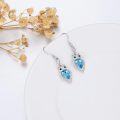 wholesale 925 Sterling Silver Blue Austrian Crystal Owl Drop Earrings-0-2