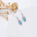 wholesale 925 Sterling Silver Blue Austrian Crystal Owl Drop Earrings-0-2