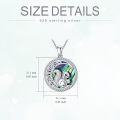 wholesale 925 Sterling Silver Abalone Shell Round Squirrel Pendant Necklace s for Women and Girls-0-1