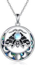 wholesale 925 Sterling Silver Gothic Moth & Moon Pendant Necklace for Women-0-6
