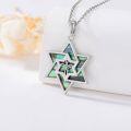wholesale Abalone Star Of David Necklace For Women 925 Sterling Silver Magen David Necklace Chai/cross/evil Eye Pendant Star Of David Jewelry Christmas Gifts -0-2