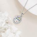 wholesale 925 Sterling Silver Abalone Shell and Gold Plated Mountain Pendant Necklace for Women - Religious s-0-4