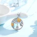wholesale 925 Sterling Silver Tree of Life & Sunflowers Pendant Necklace for Women-0-1