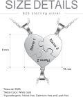 wholesale TOUPOP Customize Heart Bff Necklace 925 Sterling Silver Personalized Engraved 2-8 Names Pendant Christmas Birthday Gifts Puzzle Matching Jewelry For Women Friends -0-3