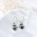 wholesale 925 Sterling Silver Green Moss Agate & Moonstone Mushroom Drop Earrings for Women-0-2