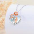 wholesale 925 Sterling Silver Heart-Shaped Moonstone Angel & Child Pendant Necklaces for Mom and Dad-0-2