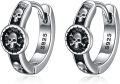 wholesale 925 Sterling Silver Skull & Crossbones Huggie Hoop Earrings for Men and Women - Unique Gift Idea-0-0