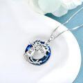 wholesale 925 Sterling Silver Sloth Tree of Life Pendant Necklace with Blue Crystal Birthday Christmas Gifts for Women Mom Daughter Sister-0-5